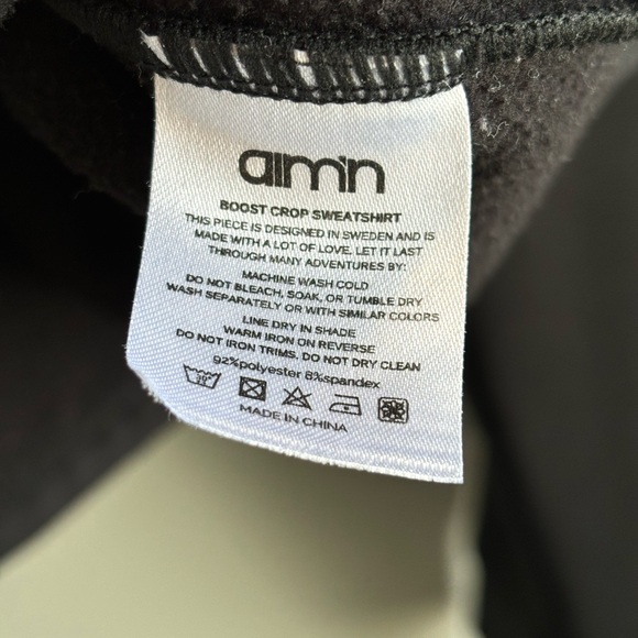 Aimn Boost Crop sweatshirt zip mock collar size m - Picture 3 of 8